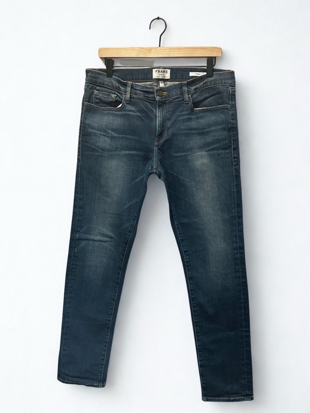 Minimalist FRAME Le Garcon Slim Boyfriend Straight Leg Jeans 30 Dark Wash LGJ270